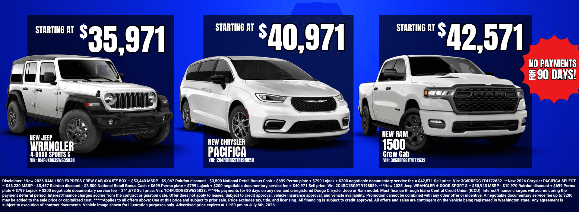 $ off MSRP on select vehicles