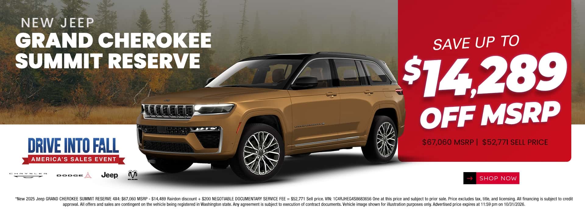 $14,289 off MSRP* on New Jeep Grand Cherokee Summit Reserve