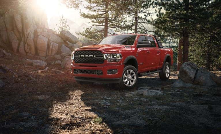 Front angle view of a Dodge Ram