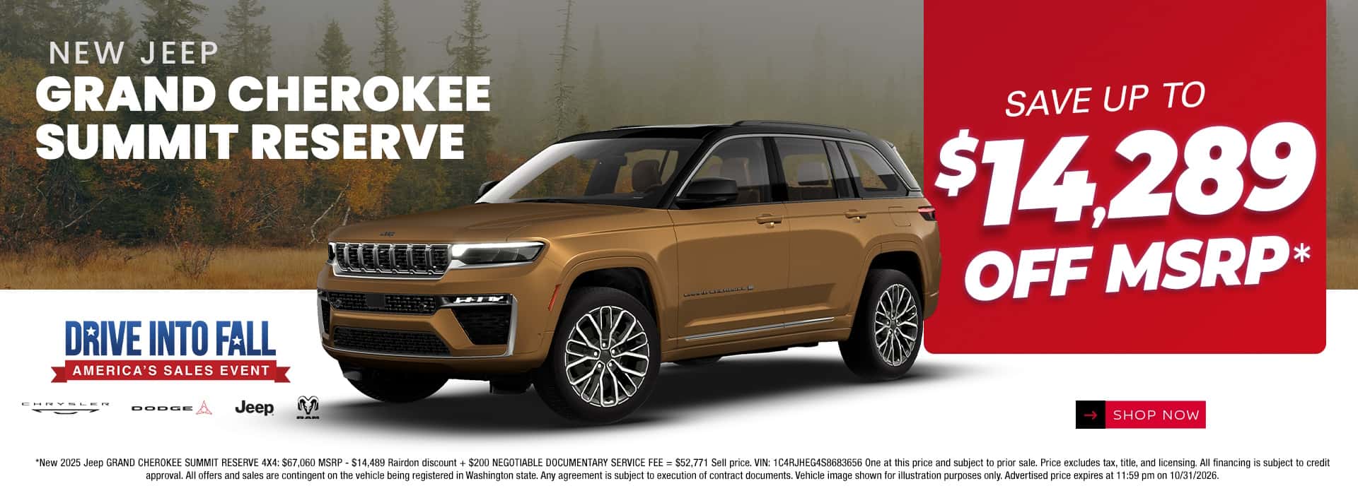 $14,289 off MSRP* on New Jeep Grand Cherokee Summit Reserve