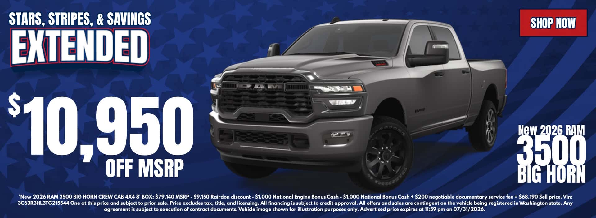 $10,950 off MSRP on New 2026 RAM 3500