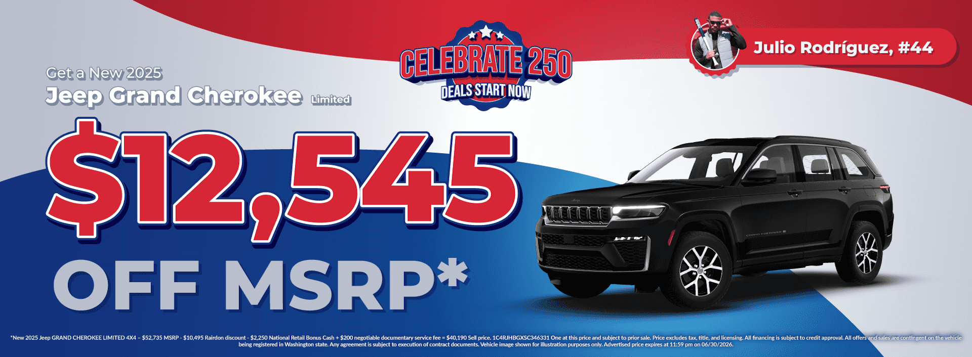 Get $12,545 off MSRP on New 2025 Jeep Grand Cherokee Limited