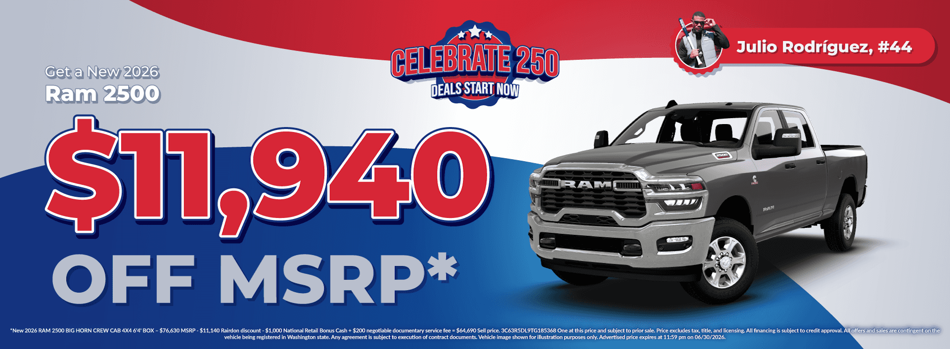 Get $11,940 off MSRP on New 2026 Ram 2500