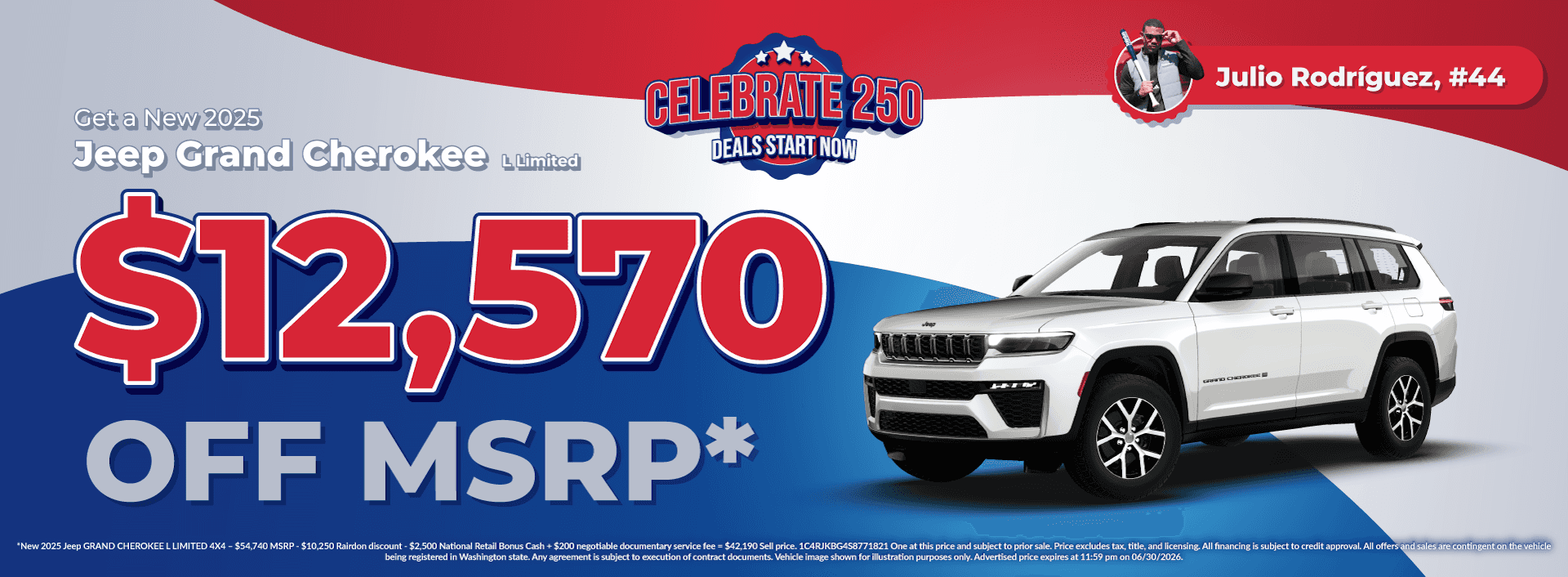 Get $12,570 off MSRP on New 2025 Jeep Grand Cherokee L Limited