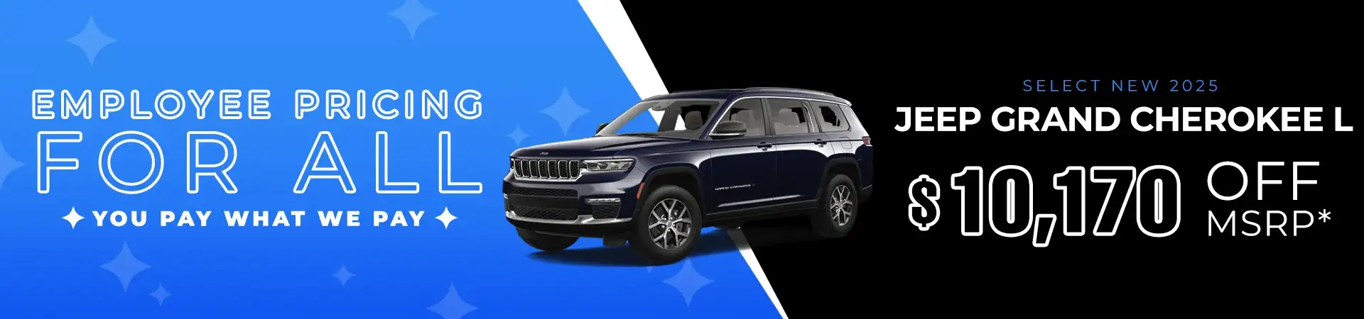 $10,170 off MSRP on Select New 2025 Jeep Grand Cherokee L