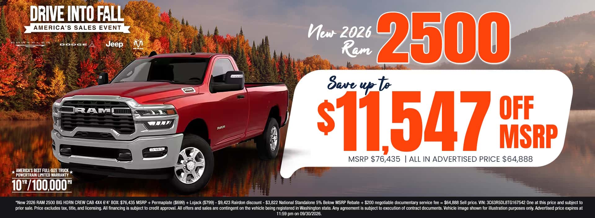 $11,547 off MSRP* on New 2026 RAM 2500