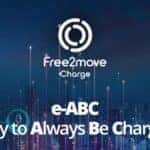Free2moveCharge e-ABC Banner with power symbols in the background