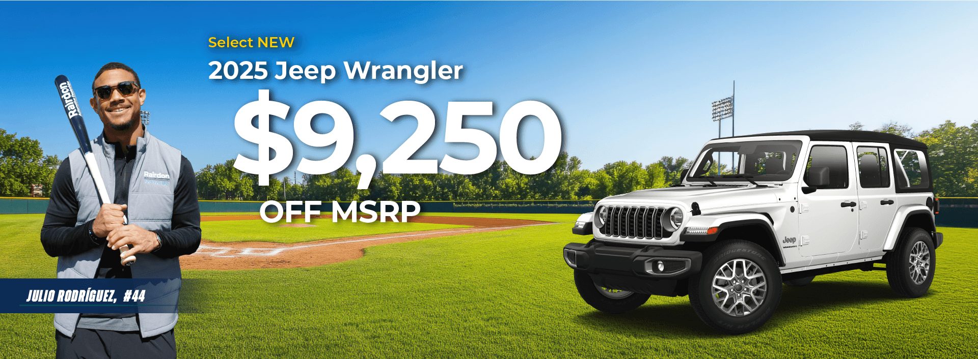 $9,250 off MSRP on Select New 2025 Jeep Wrangler