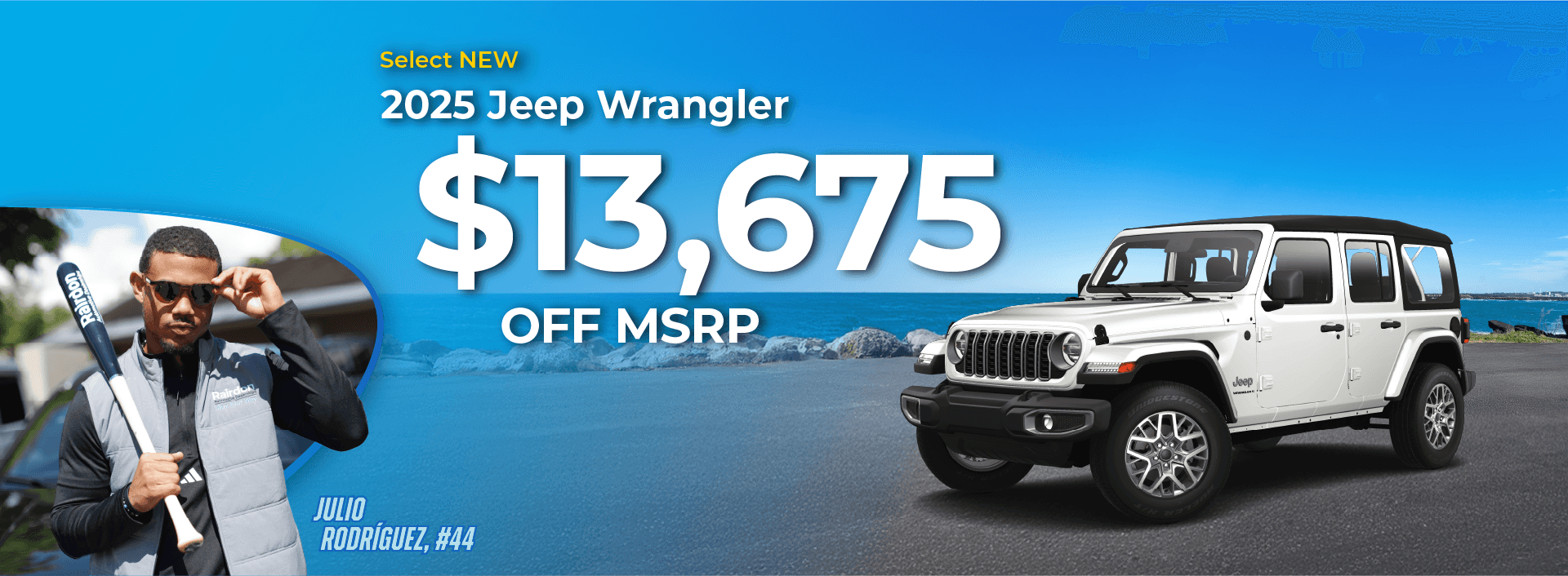 $13,675 off MSRP on Select New 2025 Jeep Wrangler