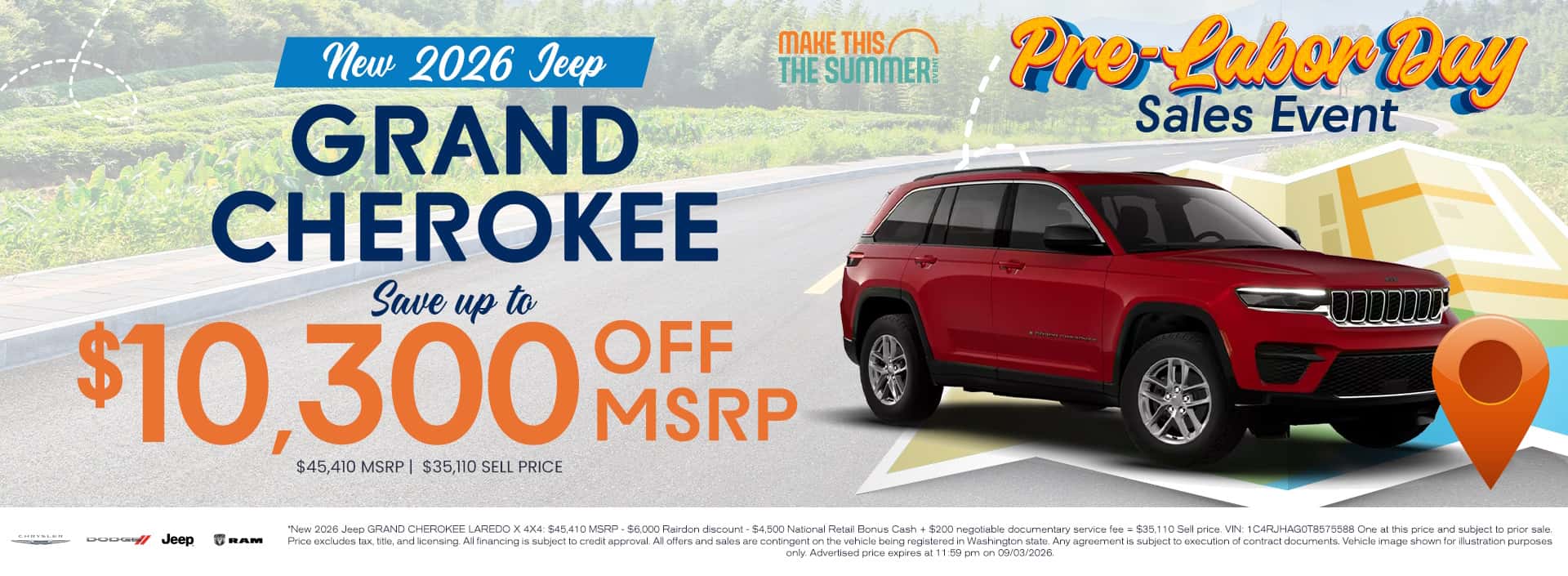 $10,300 off MSRP* on New 2026 Jeep Grand Cherokee