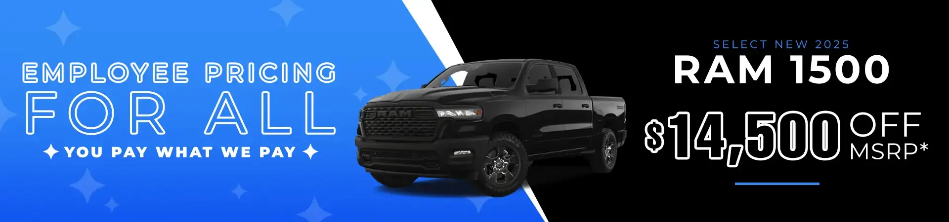 $14,500 off MSRP on Select New 2025 RAM 1500