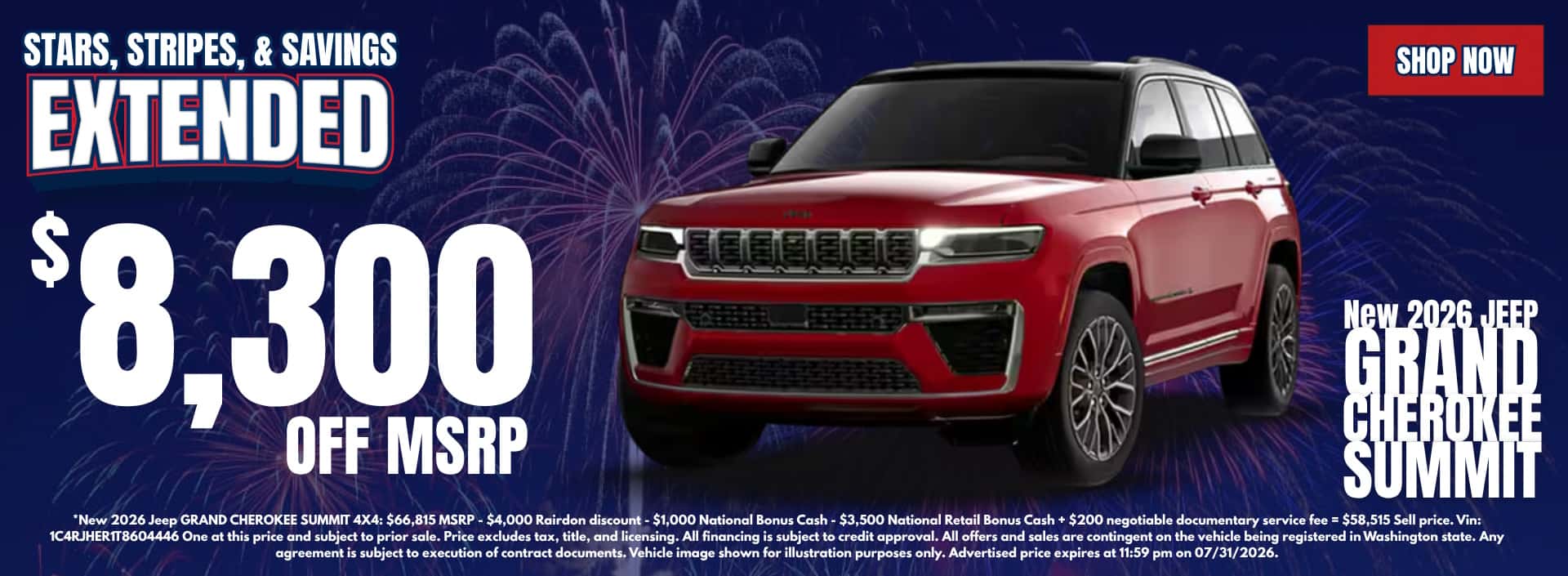 $8,300 off MSRP on New 2026 Jeep Grand Cherokee Summit