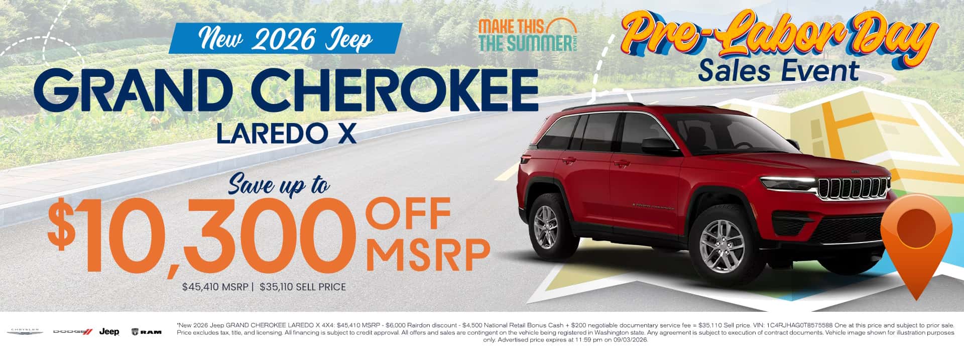 $10,300 off MSRP* on New 2026 Jeep Grand Cherokee