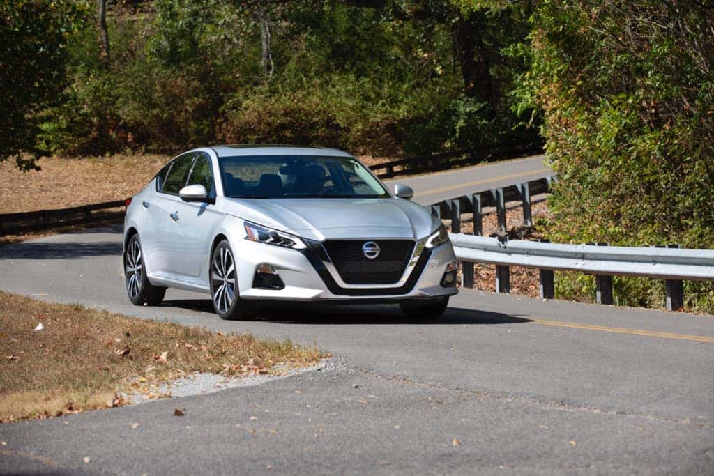 2021 Nissan Altima silver taking.a curve