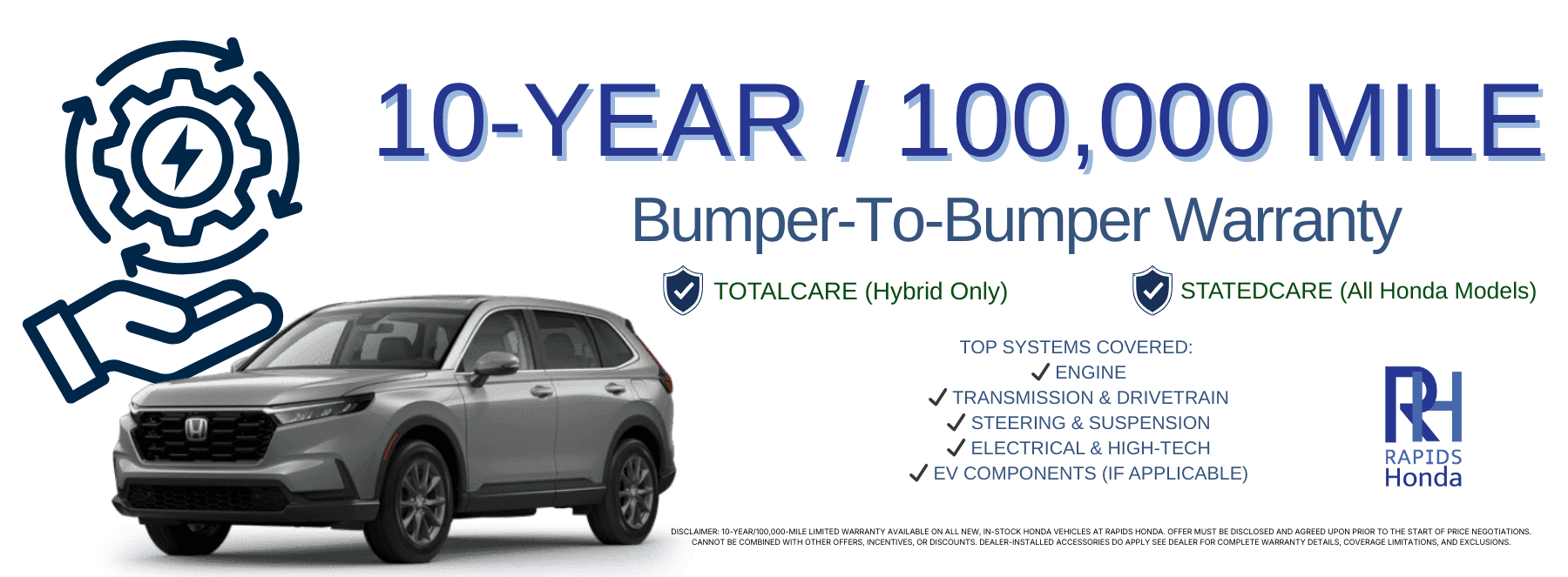 Rapids Honda | 10 Year / 100,000 Mile Warranty