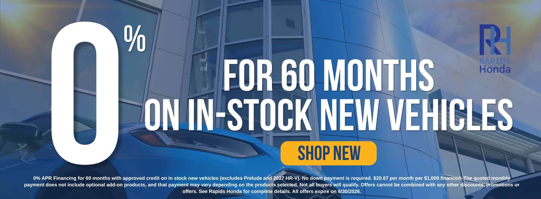 Rapids Honda | 0% APR