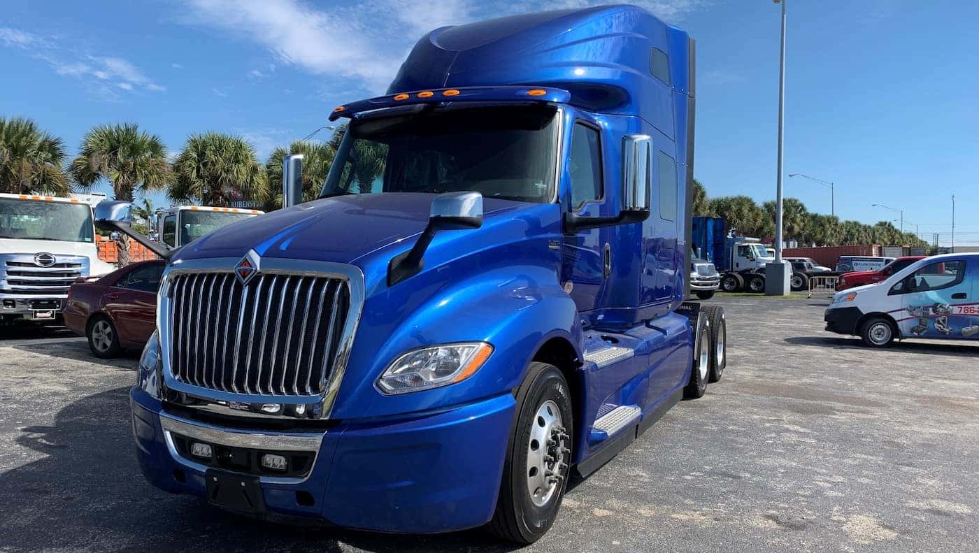 2020 international lt625 6x4 blue exterior parked in parking lot