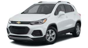 A white 2020 Chevy Trax LT is angled left.
