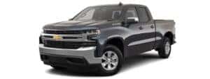 A dark grey 2020 Chevy Silverado 1500 is facing left.