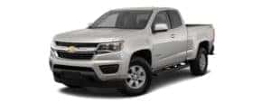 A silver 2020 Chevy Colorado is facing left.