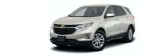A white 2021 Chevy Equinox is angled left.