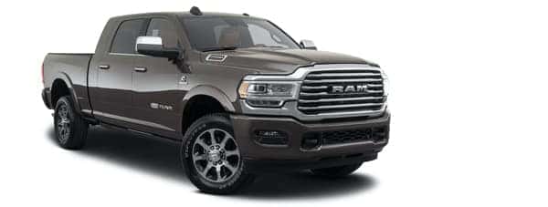 A dark grey 2021 Ram 2500 is angled right.