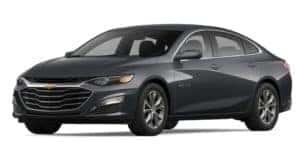A grey 2022 Chevy Malibu LT is angled left.