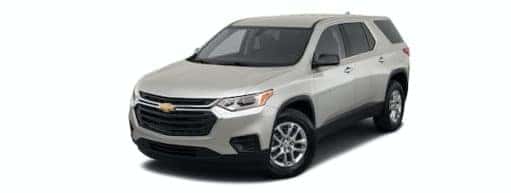 A silver 2022 Chevy Traverse is angled left.