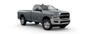 A grey 2022 Ram 3500 is angled right.