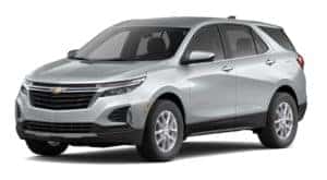 A silver 2022 Chevy Equinox LT is angled left.