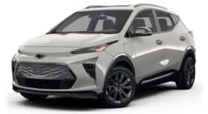 A grey 2023 Chevy Bolt EUV is shown angled left.
