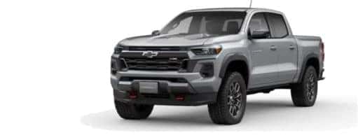A silver 2023 Chevy Colorado Z71 is angled left.