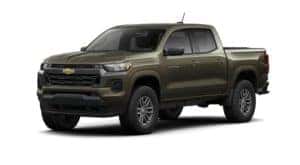 A green 2023 Chevy Colorado is angled left.