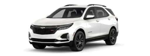 A white 2023 Chevy Equinox is angled left.