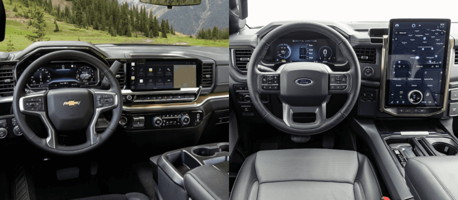 Both the Chevy Silverado 1500 and Ford F-150 prioritize safety features, showcasing advanced driver assistance technologies across their respective trims. The Silverado impresses with its Trailering Camera System, aiding in towing maneuvers, and offers an optional Super Cruise system for hands-free driving on compatible roads. On the other hand, the F-150 stands out with unique features like the Pro Power Onboard generator, providing on-the-go power, and specialized off-road packages such as the Raptor series, enhancing rugged terrain capabilities. These trucks prioritize driver and passenger safety while offering innovative features, solidifying their positions as top choices in the market for safety-conscious buyers and enthusiasts alike.