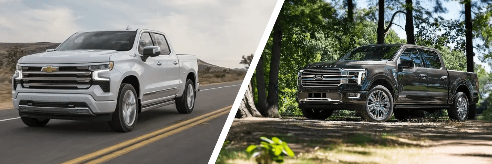 2024 Chevy Silverado 1500 vs. Ford F-150 showdown at Hendrick Chevy Buford. Expert comparisons in performance, interior, safety, and technology for full-size truck buyers."