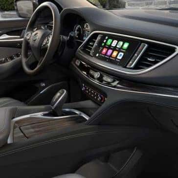 Steering wheel and dashboard inside a 2019 Buick Enclave