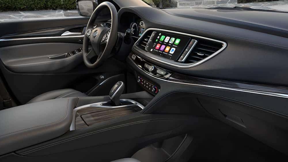 Steering wheel and dashboard inside a 2019 Buick Enclave