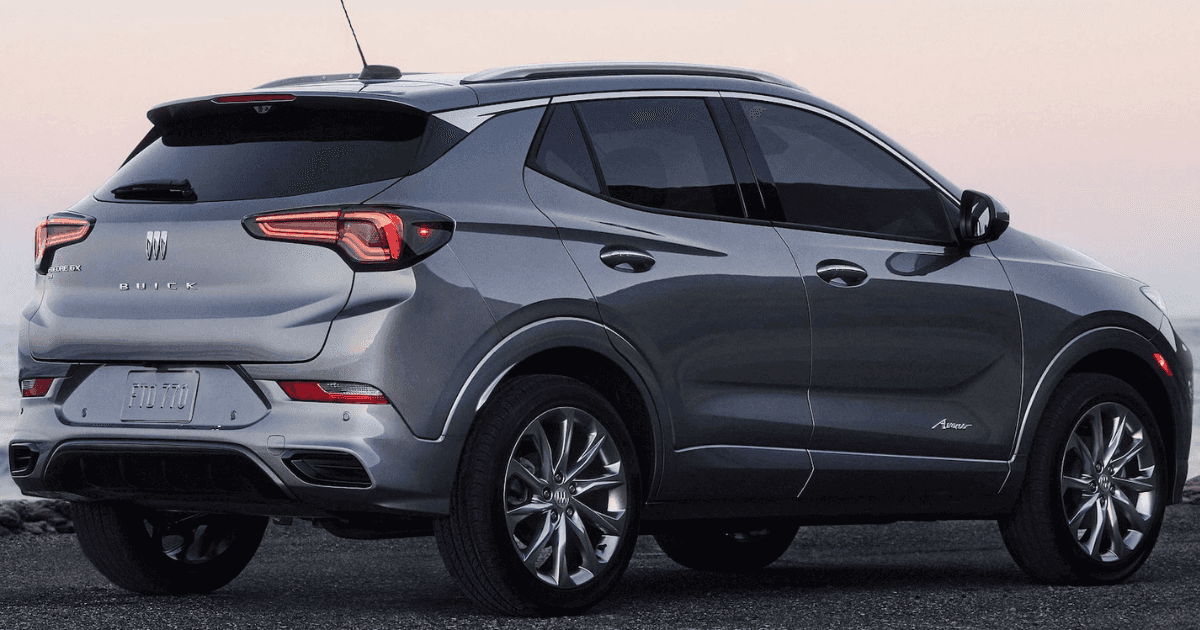 A gray Buick Encore GX parked on a beach