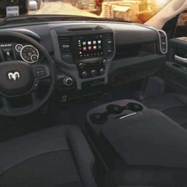 All-black interior of a 2020 Ram 2500