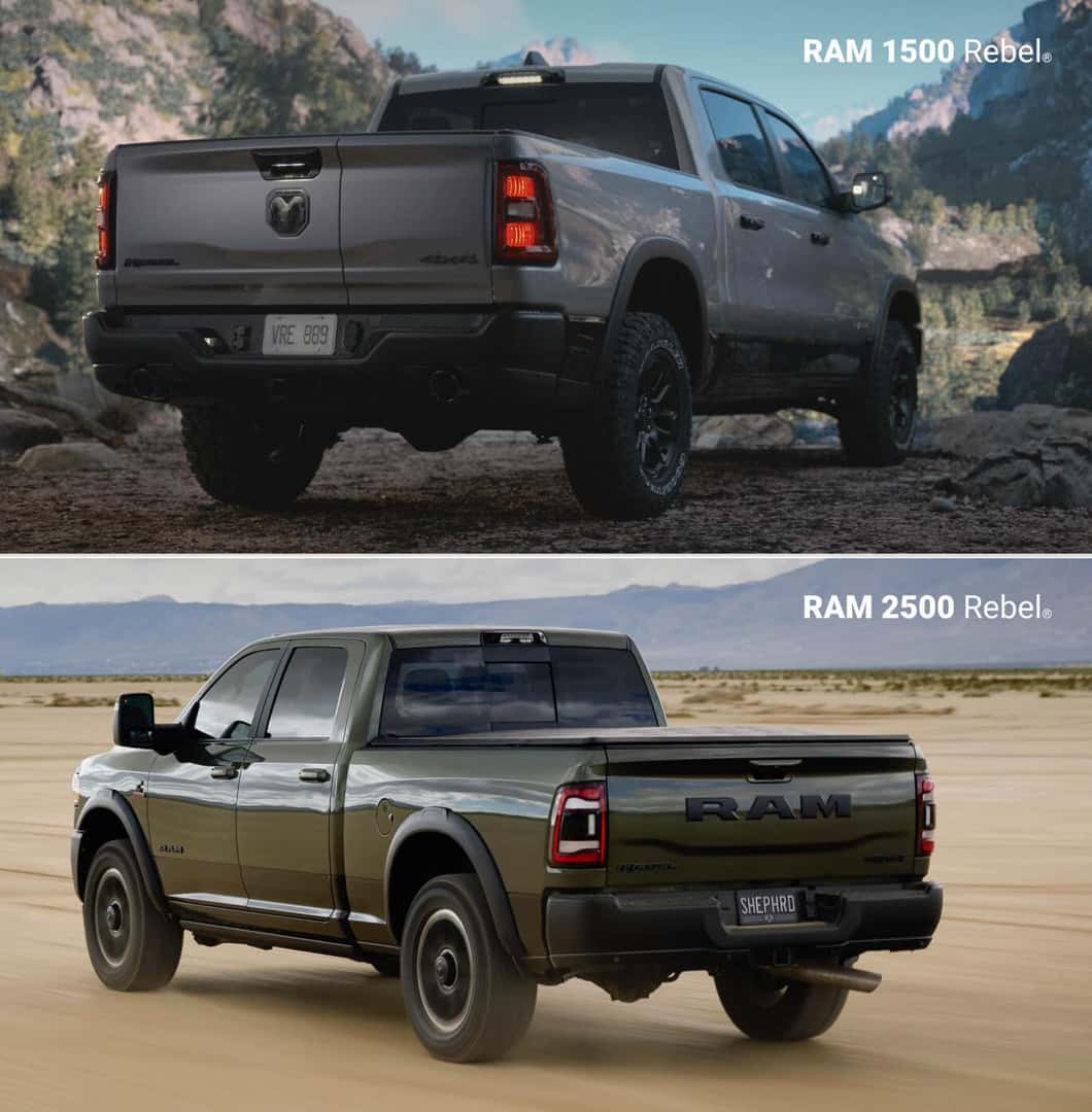 2025 Ram 1500 vs. 2024 Ram 2500: Dimensions