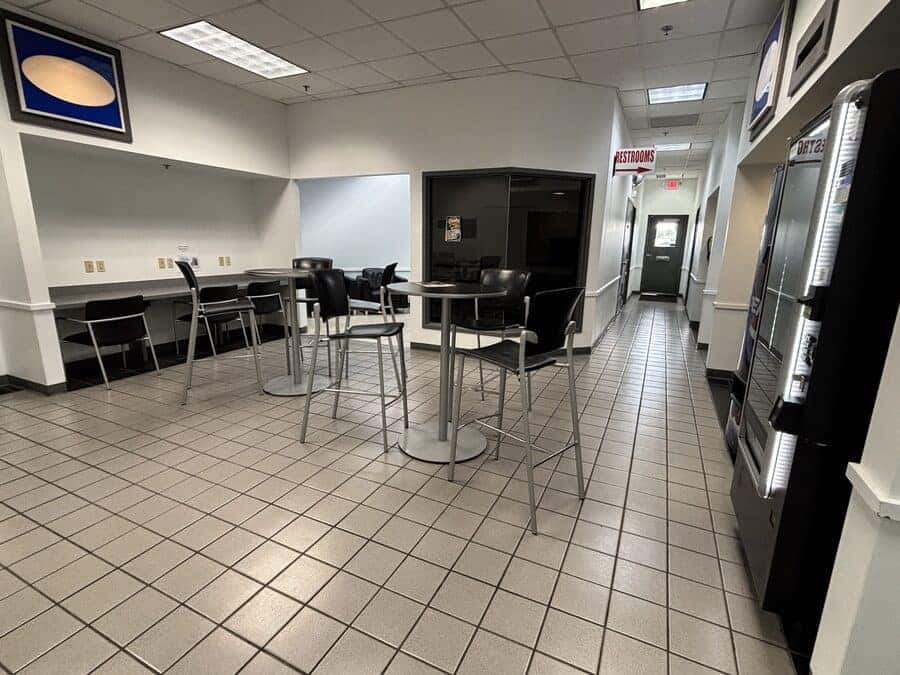 Customer lounge and hallway seating area
