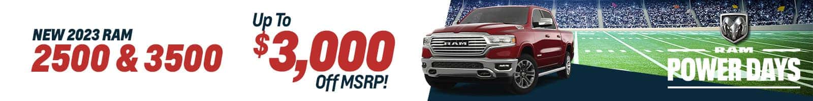 Savings on a 2023 RAM 1500, 2500 or 3500 near Hicksville, OH