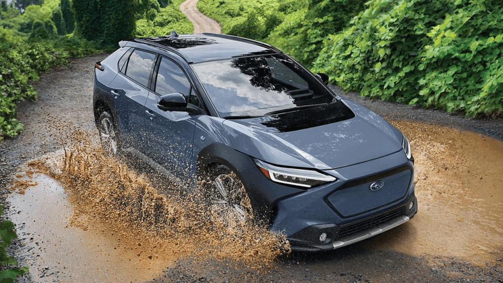 Solterra Driving Through Puddle