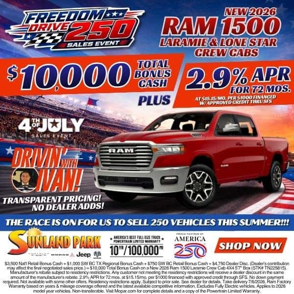 $10,000 OFF NEW 2026 RAM 1500 LARAMIE & LONE STAR CREW CABS!