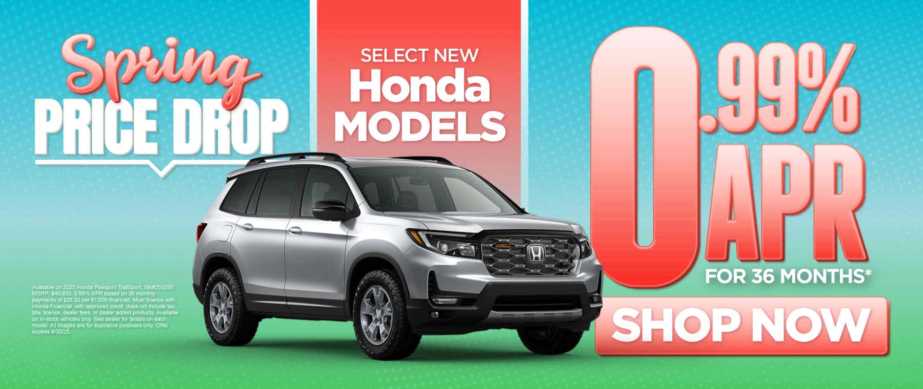 Select new Honda models 0.99% APR