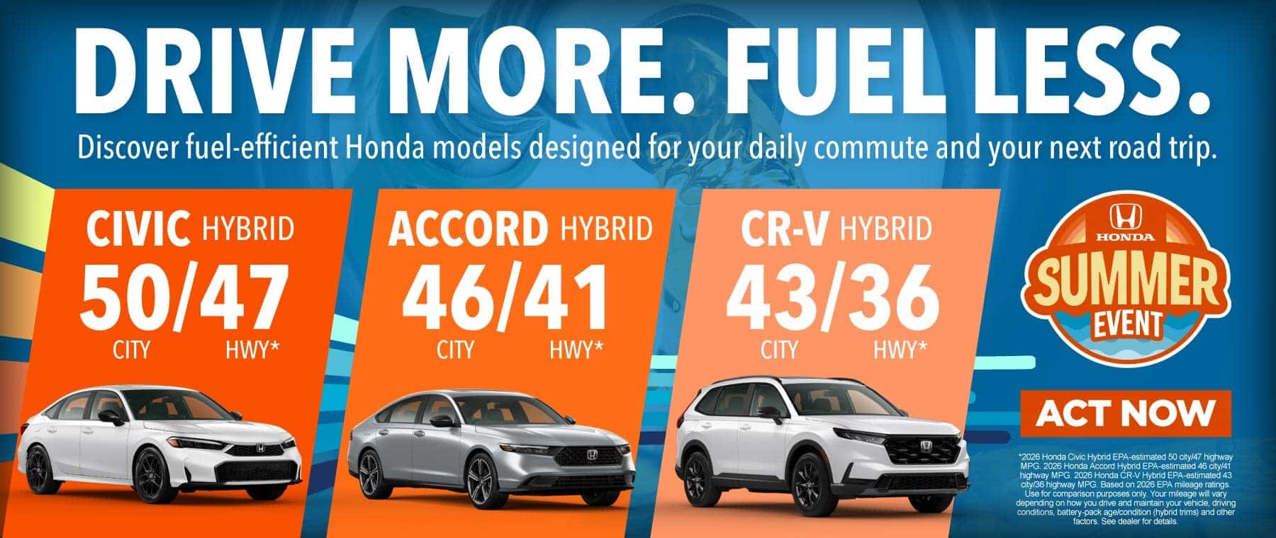 DRIVE MORE. FUEL LESS.
