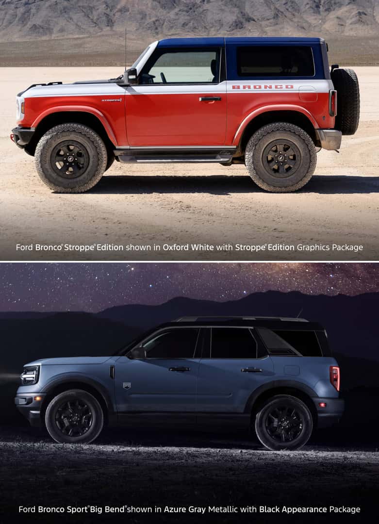 Ford Bronco vs. Bronco Sport Specs