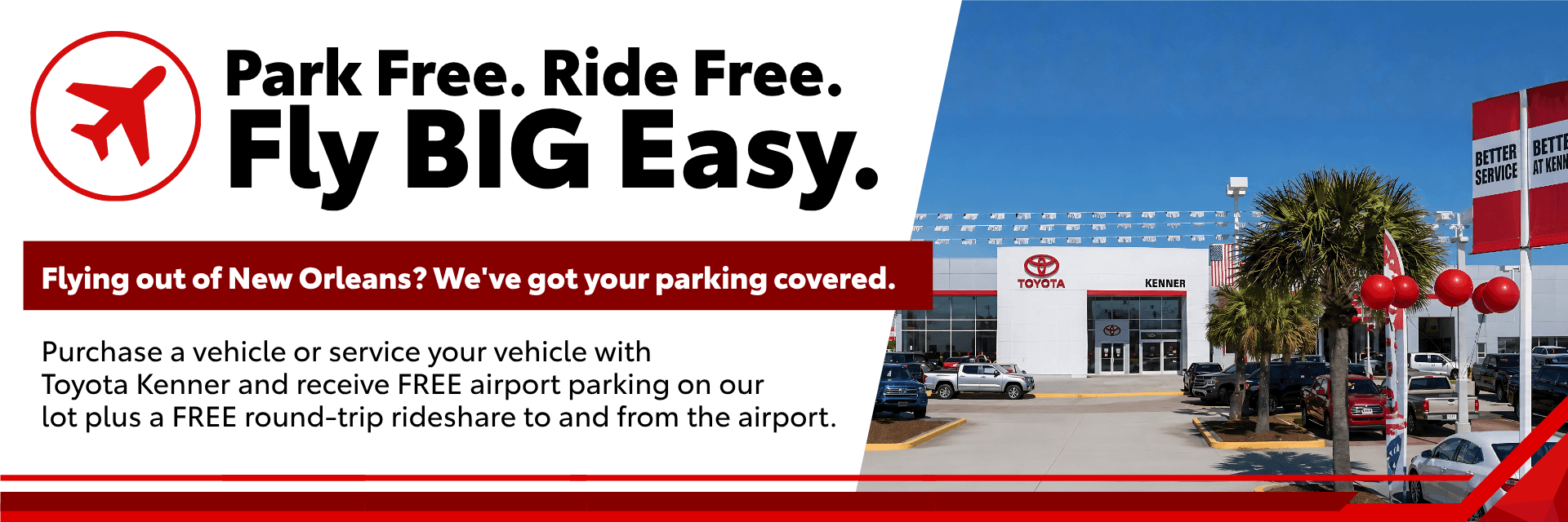 toyota of kenner airport free ride and parking