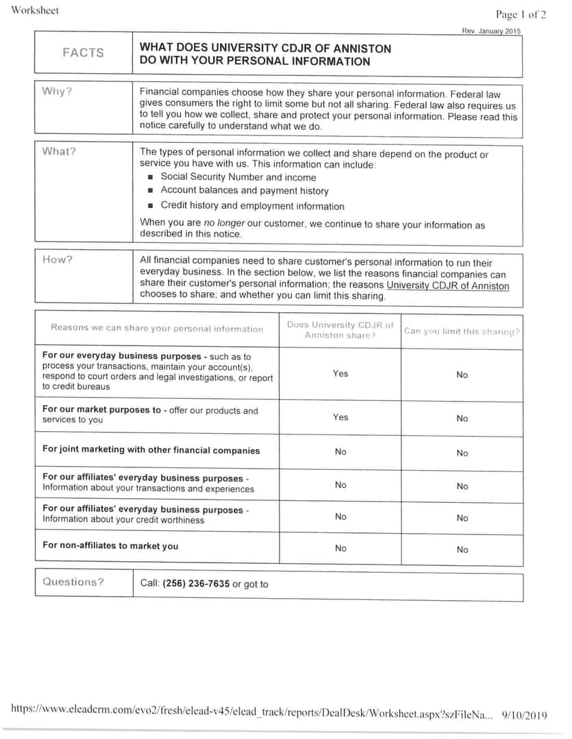 Privacy Policy page 1